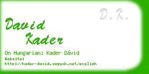 david kader business card